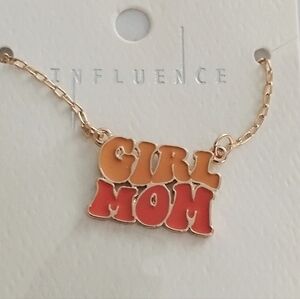 Influence Gold and Orange 'Girl Mom' Necklace